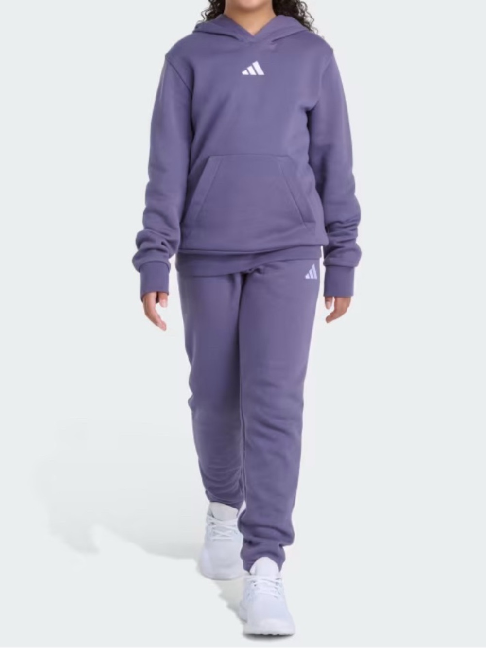 Adidas Kids' Purple 2-PIECE LONG SLEEVE FLEECE PULLOVER & JOGGER SET